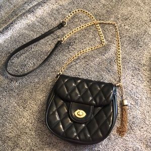 Black Bebe Quilted Cross over Bag.